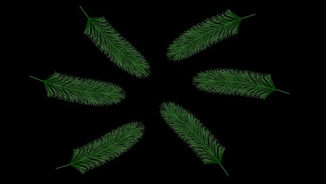 Christmas-leaf-animation,-decoration-Ornament-transparent-background-with-alpha-channel